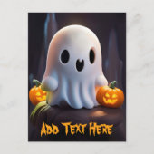 Baby Ghost Creepy Niedlich Halloween Charakter Postkarte (Vorderseite)