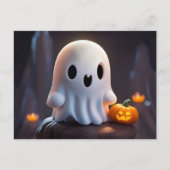 Baby Ghost Creepy Niedlich Halloween Charakter Postkarte (Vorderseite)