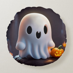 Baby Ghost Creepy Niedlich Halloween Charakter Rundes Kissen
