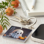 Baby Ghost Creepy Niedlich Halloween Charakter Schlüsselanhänger (Vorderseite rechts)