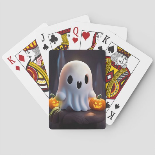 Baby Ghost Creepy Niedlich Halloween Charakter Spielkarten (Rückseite)