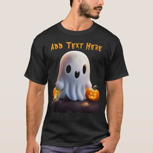 Baby Ghost Creepy Niedlich Halloween Charakter T-Shirt (Vorderseite)