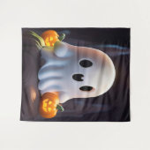 Baby Ghost Creepy Niedlich Halloween Charakter Wandteppich (Vorderseite (Horizontal))