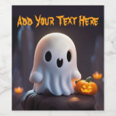 Baby Ghost Creepy Niedlich Halloween Charakter Weinetikett (Einzelnes Label)