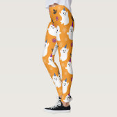 Baby Ghost Pattern Orange Halloween-Party Leggings (Links)