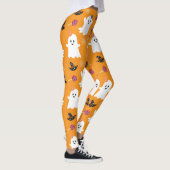 Baby Ghost Pattern Orange Halloween-Party Leggings (Rechts)