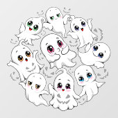 Baby Ghosts Spookoky Niedliche Halloween-Stimmung Fensteraufkleber (Blatt)