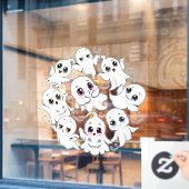 Baby Ghosts Spookoky Niedliche Halloween-Stimmung Fensteraufkleber (Café-Fenster)