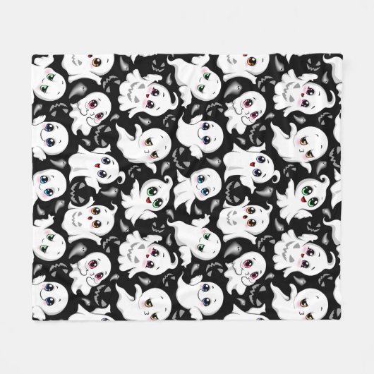 Baby Ghosts Spookoky Niedliche Halloween-Stimmung Fleecedecke (Vorderseite (Horizontal))