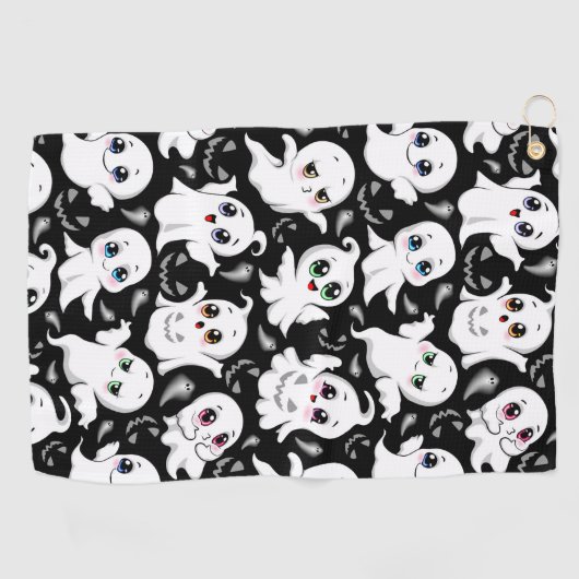 Baby Ghosts Spookoky Niedliche Halloween-Stimmung Golfhandtuch (Horizontal)