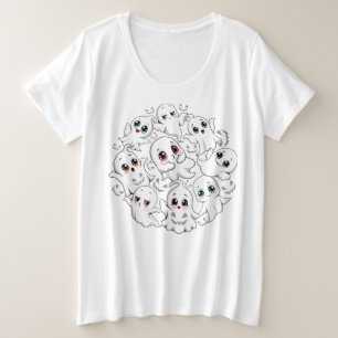 Baby Ghosts Spookoky Niedliche Halloween-Stimmung Große Größe T-Shirt