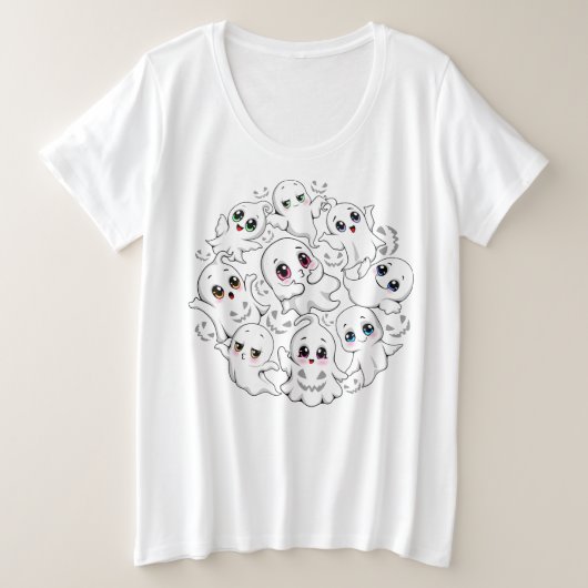 Baby Ghosts Spookoky Niedliche Halloween-Stimmung Große Größe T-Shirt (Design vorne)