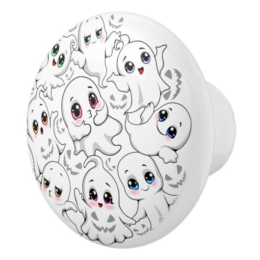 Baby Ghosts Spookoky Niedliche Halloween-Stimmung Keramikknauf (Rechts)