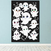 Baby Ghosts Spookoky Niedliche Halloween-Stimmung Leinwanddruck (Insitu (Holzboden))