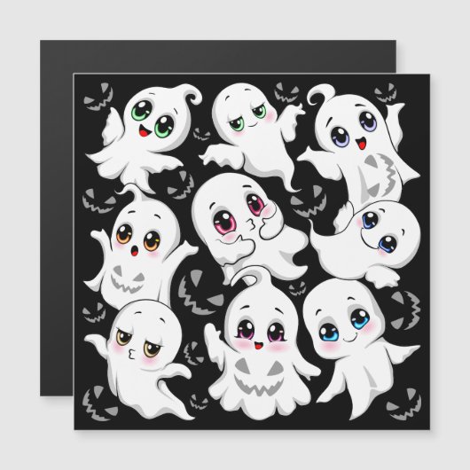 Baby Ghosts Spookoky Niedliche Halloween-Stimmung Magnetkarte (Vorne/Hinten)