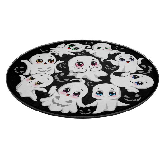 Baby Ghosts Spookoky Niedliche Halloween-Stimmung Schneidebrett (Ecke)