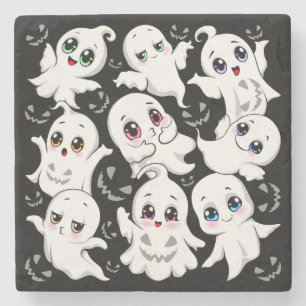 Baby Ghosts Spookoky Niedliche Halloween-Stimmung Steinuntersetzer