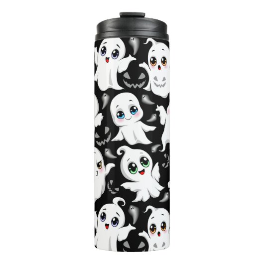 Baby Ghosts Spookoky Niedliche Halloween-Stimmung Thermosbecher (Vorderseite)