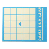 Baby Gift Bingo Baby Showspiel Blue Notepad Notizblock (Vorderseite)