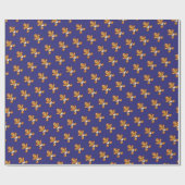 Baby Gingerbread süße XmaS auf Navy Blue Geschenkpapier (Flach)