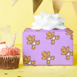 Baby Gingerbread Sweet XmaS auf Lavender Geschenkpapier