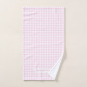 Baby Gingham Pastel Pink Badhandtuch Set (Handtuch)