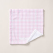 Baby Gingham Pastel Pink Badhandtuch Set (Waschlappen)