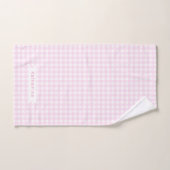 Baby Gingham Pastel Pink Badhandtuch Set (Handtuch)