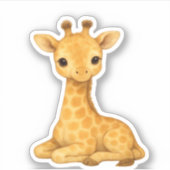 Baby Giraffe Aquarell Print - Kinderzimmer Wall Ar Aufkleber (Vorderseite)