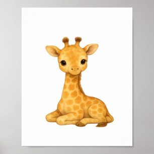 Baby Giraffe Aquarell Print - Kinderzimmer Wall Ar Poster