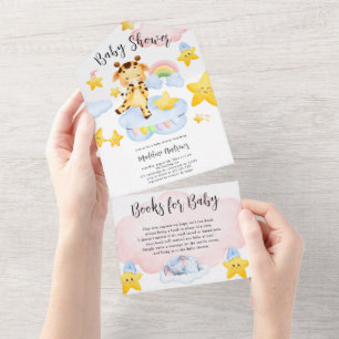 Baby Giraffe Baby Dusche Alles in einer Einladung