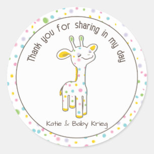 Baby Giraffe Baby Duwer Gefälligkeitsaufkleber {Ne Runder Aufkleber