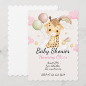 BABY GIRAFFE BABY SHOWER EINLADUNG (Vorne/Hinten)