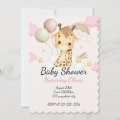 BABY GIRAFFE BABY SHOWER EINLADUNG (Vorderseite)