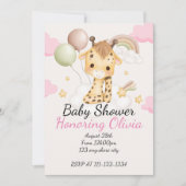 BABY GIRAFFE BABY SHOWER EINLADUNG (Vorderseite)