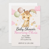 BABY GIRAFFE BABY SHOWER EINLADUNG (Vorne/Hinten)
