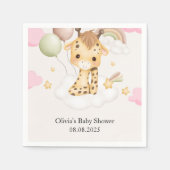 BABY GIRAFFE BABY SHOWER SERVIETTE (Vorderseite)