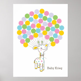 Baby Giraffe | Babydusche Gästebuch Print