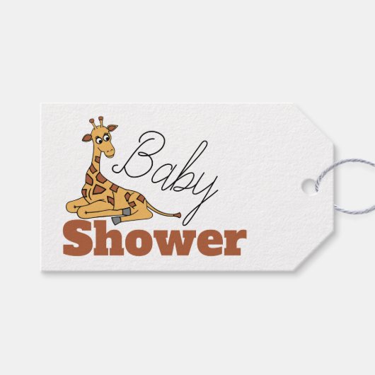 Baby Giraffe, Babydusche Geschenkanhänger (Vorderseite (Horizontal))