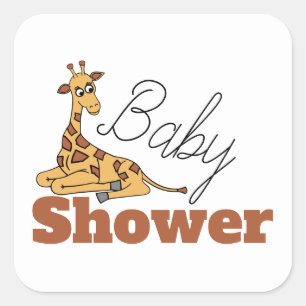 Baby Giraffe, Babydusche Quadratischer Aufkleber