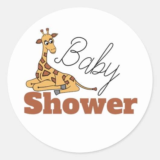 Baby Giraffe, Babydusche Runder Aufkleber (Vorderseite)