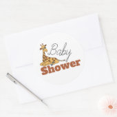 Baby Giraffe, Babydusche Runder Aufkleber (Umschlag)