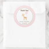 Baby Giraffe Babydusche Sticker Pink (Tasche)