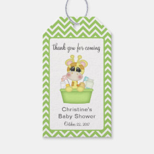 Baby Giraffe bei Bath Time Vielen Dank für Ihr Int Geschenkanhänger