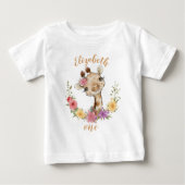 Baby Giraffe Birthday Baby T-shirt (Vorderseite)