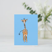 Baby Giraffe - blau Postkarte (Stehend Vorderseite)