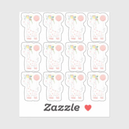 Baby Giraffe Blumenkronen-Kinderzimmer-Scrapbook Aufkleber