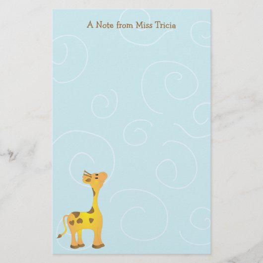 Baby Giraffe Briefpapier (Vorderseite)