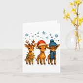 Baby Giraffe Christmas Lights Santa Hat Reindeer W Karte (Gelbe Blume)