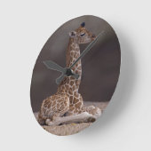 Baby Giraffe Clock Runde Wanduhr (Winkel)